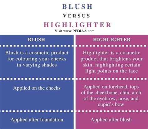 difference between blush and highlighter.